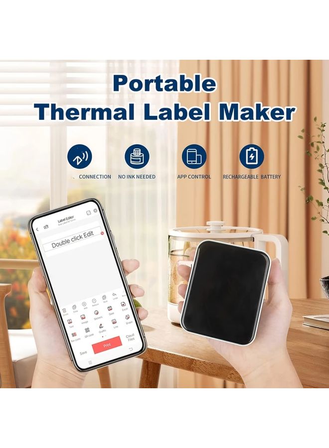 Marklife P15 White Mini Thermal Label Maker Wireless Direct Thermal Printer Rechargeable Labeler for Home Office School Small Business Works with IOS and Android Phone - Image 4