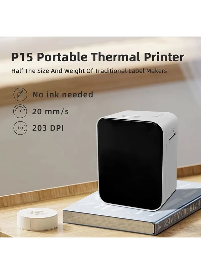 Marklife P15 White Mini Thermal Label Maker Wireless Direct Thermal Printer Rechargeable Labeler for Home Office School Small Business Works with IOS and Android Phone - Image 3