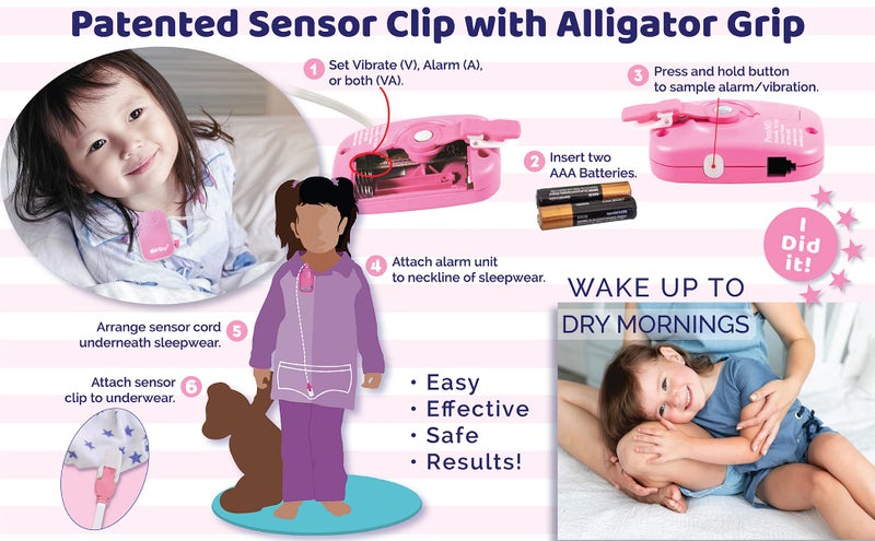 Wet-Stop 3 Pink Bedwetting Enuresis Alarm with Loud Sound and Strong Vibration, Proven Solutions for Bedwetters - Image 5