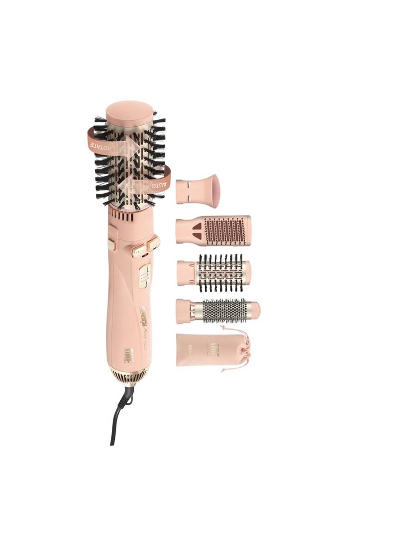 دي اس بي فرشاة مجفف الشعر الدوارة 4 في 1 من دي اس بي، بقوة 1200 واط، - محرك قوي مع تدفق هواء فعال. 3 إعدادات للحرارة + 2 سرعات للهواء.- وظيفة الهواء البارد لتثبيت التسريحات.  باللون الوردي (الخوخي) 50001U - Image 2