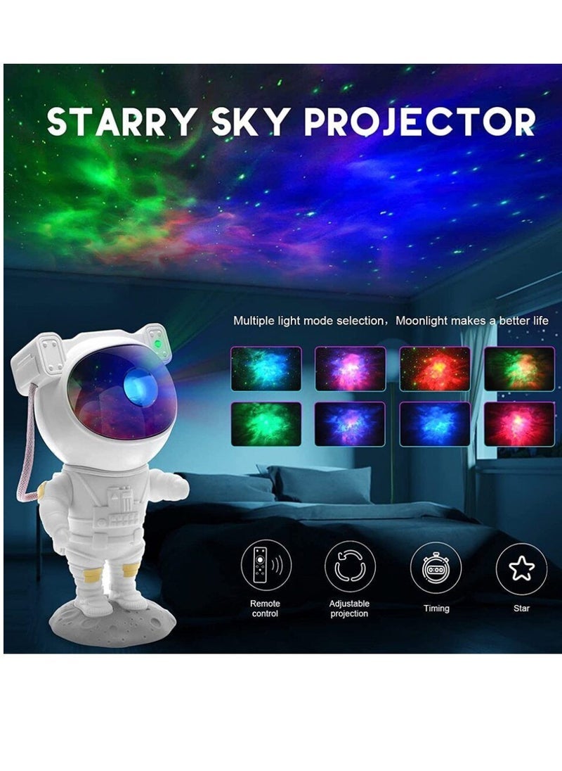 Astronaut Galaxy Projector with Timer & Remote Control USB Powered Spaceman Projector Lamp 360° Adjustable Astronaut Starry Night Light Projector For Room Decoration