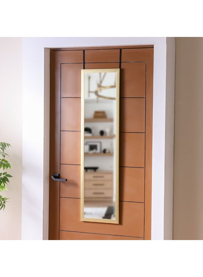 DANUBE HOME مرآة حائط كلاسيكية ذهبية حيوية من دانوب هوم - 34X124X1.5 سم ديكور منزلي أنيق وعصري لغرف النوم وغرف الملابس وغرف المعيشة مرآة عاكسة كبيرة وواضحة | إكسسوارات منزلية زخرفية - Image 4