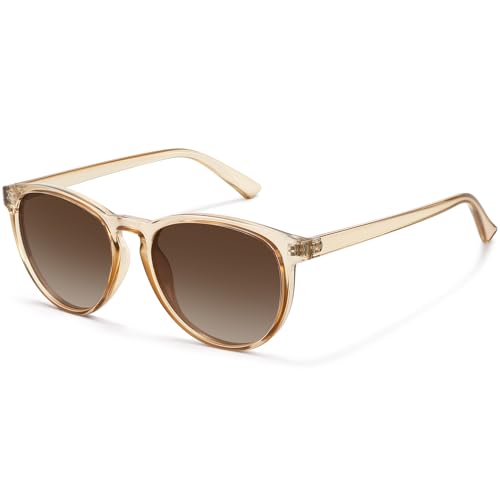 Fozono Classic Round Polarized Sunglasses for Women Retro Shades Trendy Vintage Sun Glasses - Image 1