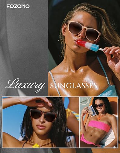 Fozono Classic Round Polarized Sunglasses for Women Retro Shades Trendy Vintage Sun Glasses - Image 2