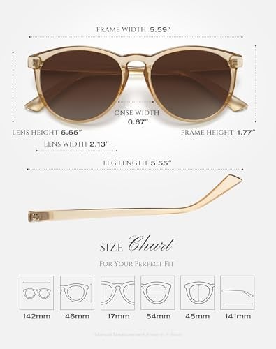 Fozono Classic Round Polarized Sunglasses for Women Retro Shades Trendy Vintage Sun Glasses - Image 5