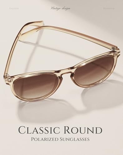 Fozono Classic Round Polarized Sunglasses for Women Retro Shades Trendy Vintage Sun Glasses - Image 3