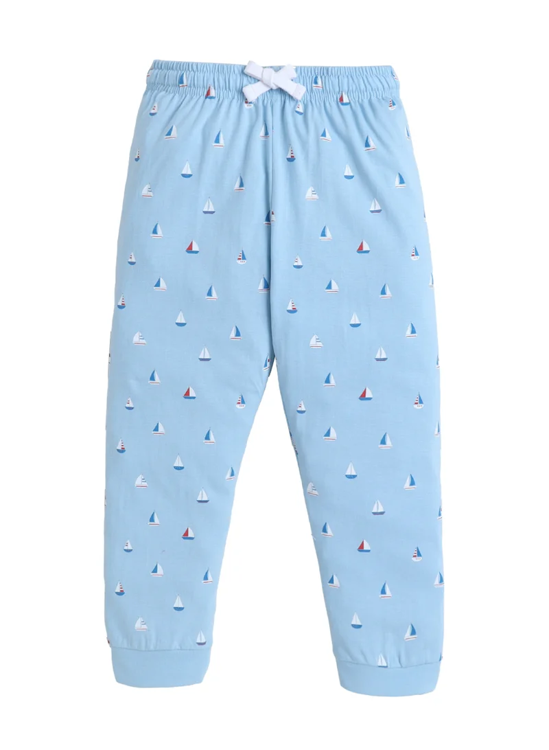 Victor And Jane  Boys Yachting Graphic Cotton Pajama Set – T-Shirt & Pajama Pants Nightwear for Men | Best Price UAE