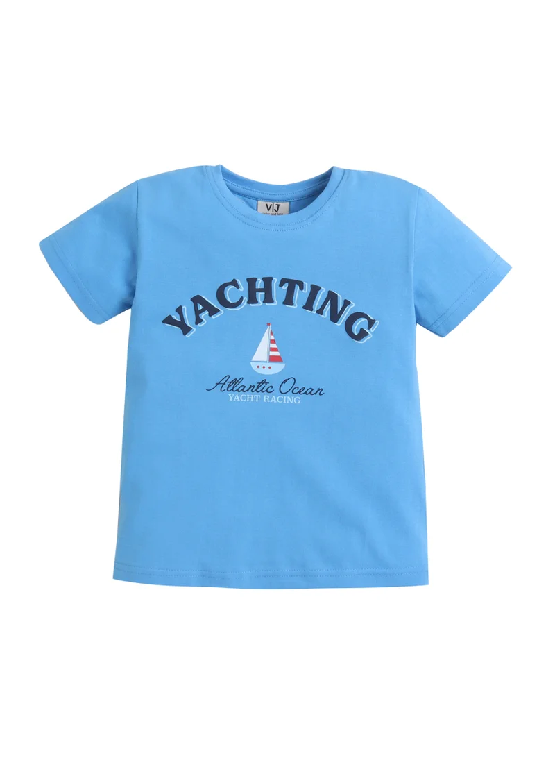 Victor And Jane  Boys Yachting Graphic Cotton Pajama Set – T-Shirt & Pajama Pants Nightwear for Men | Best Price UAE