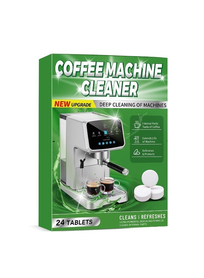 24 قطعة من أقراص تنظيف الإسبرسو، مزيل عسر شامل لآلات الإسبرسو، منظف ومزيل عسر لآلات القهوة، أقراص إزالة العسر والتنظيف لإبريق القهوة والآلات - Image 3