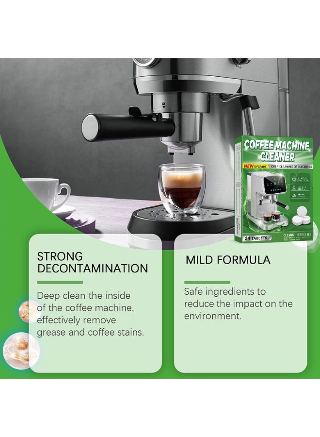 24 قطعة من أقراص تنظيف الإسبرسو، مزيل عسر شامل لآلات الإسبرسو، منظف ومزيل عسر لآلات القهوة، أقراص إزالة العسر والتنظيف لإبريق القهوة والآلات - Image 5
