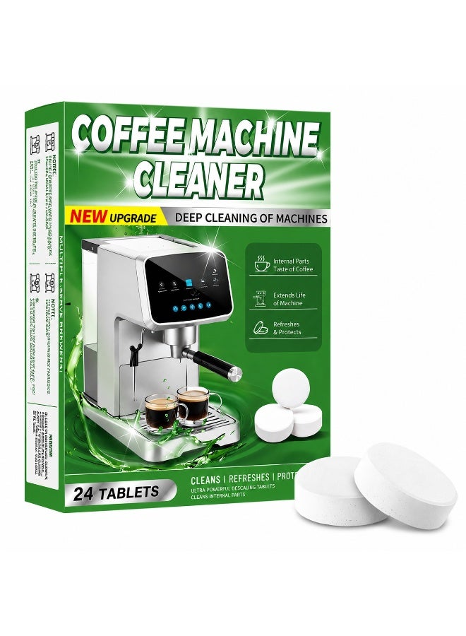 24pcs Espresso Cleaning Tablets, Universal Descaler for Espresso Machines, Coffee Machine Cleaner Descaler Tablets, Descaling and Cleaning Tablets For Coffee Pot & Machines - Image 1