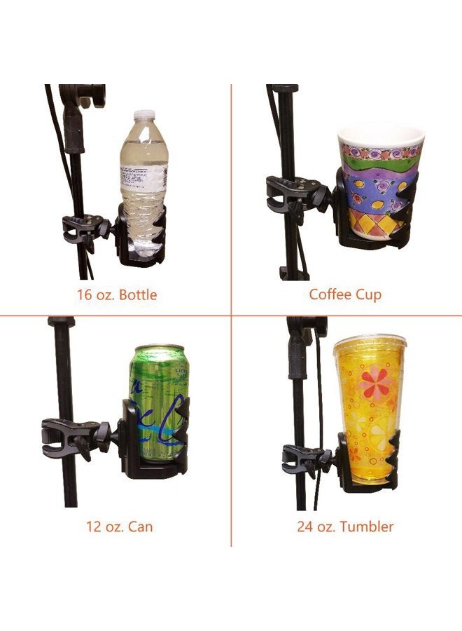Crescendo CR-25 Drink and Cup Holder and Caddy for Water or Other Beverage | Mount Clamp for Mic Stand, Handle Bar, Pole, Music or Microphone Stand - Image 2