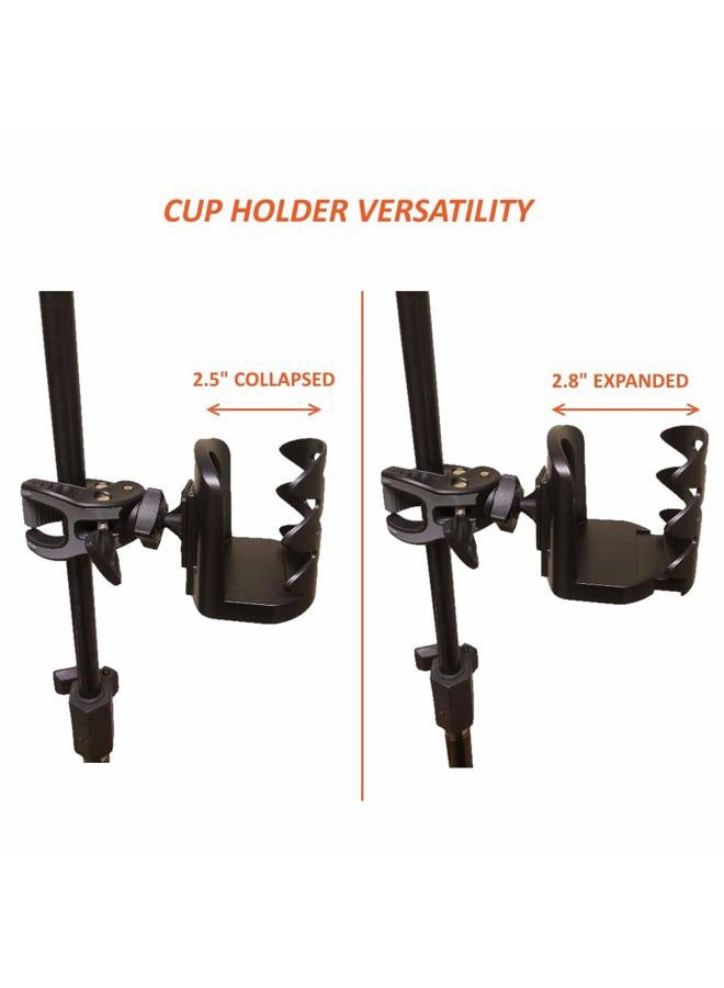 Crescendo CR-25 Drink and Cup Holder and Caddy for Water or Other Beverage | Mount Clamp for Mic Stand, Handle Bar, Pole, Music or Microphone Stand - Image 4