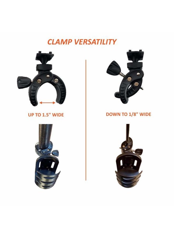 Crescendo CR-25 Drink and Cup Holder and Caddy for Water or Other Beverage | Mount Clamp for Mic Stand, Handle Bar, Pole, Music or Microphone Stand - Image 3