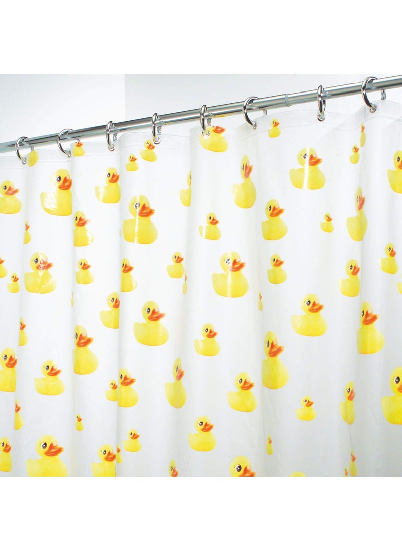 InterDesign iDesign PEVA Plastic Ducks Shower Curtain  PVC-Free Waterproof Liner for Kids'  Guest  College Dorm  Master Bathroom  Polyethylene_vinyl_acetate  72"" x 72""  Yellow and Orange  - Image 3