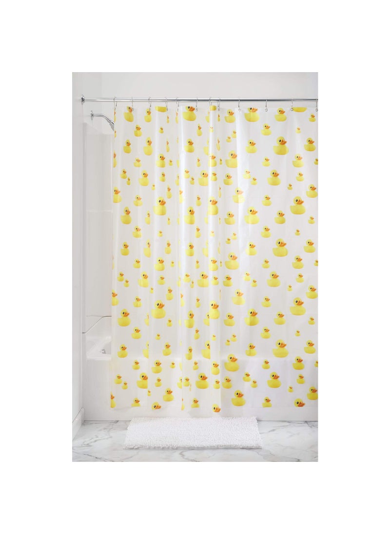 InterDesign iDesign PEVA Plastic Ducks Shower Curtain  PVC-Free Waterproof Liner for Kids'  Guest  College Dorm  Master Bathroom  Polyethylene_vinyl_acetate  72"" x 72""  Yellow and Orange  - Image 2