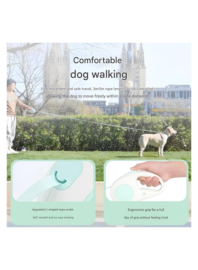 مقود أوتوماتيكي للحيوانات الأليفة بطول 5 أمتار مع إضاءة أمامية LED – مقود قابل للسحب للكلاب والقطط من ABS ونايلون متين – تصميم أنيق وخفيف الوزن للمشي الآمن والمريح ليلاً ونهار (برتقالى) - Image 4