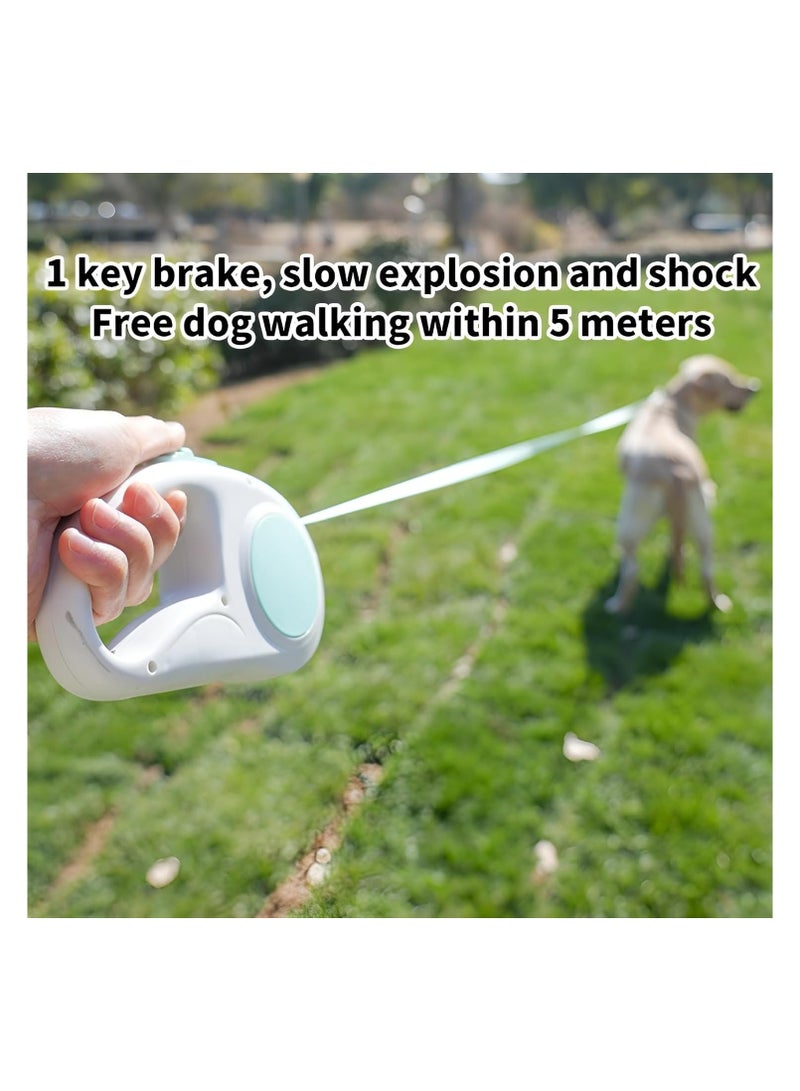 مقود أوتوماتيكي للحيوانات الأليفة بطول 5 أمتار مع إضاءة أمامية LED – مقود قابل للسحب للكلاب والقطط من ABS ونايلون متين – تصميم أنيق وخفيف الوزن للمشي الآمن والمريح ليلاً ونهار (برتقالى) - Image 3