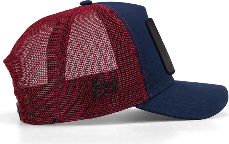 بلاك بورك Blackbörk V1 Trucker Fish - Unisex Navy Blue-Claret Red Hat (Cap) with 1sb Code Logo