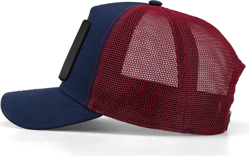 بلاك بورك Blackbörk V1 Trucker Fish - Unisex Navy Blue-Claret Red Hat (Cap) with 1sb Code Logo