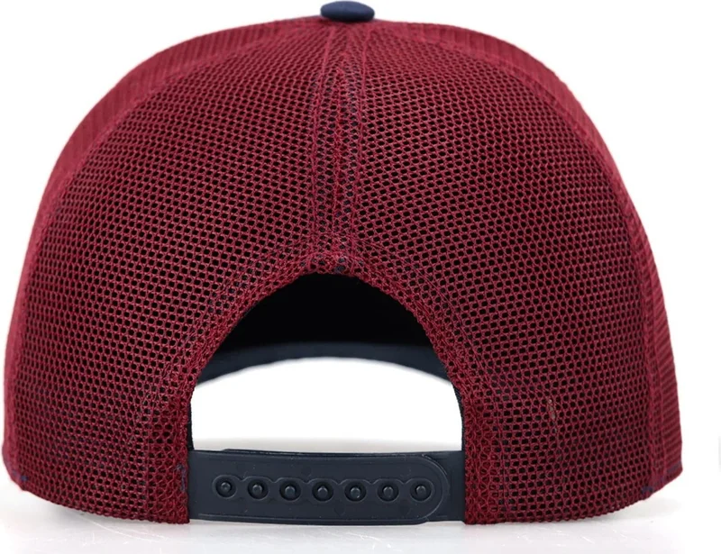 بلاك بورك Blackbörk V1 Trucker Fish - Unisex Navy Blue-Claret Red Hat (Cap) with 1sb Code Logo