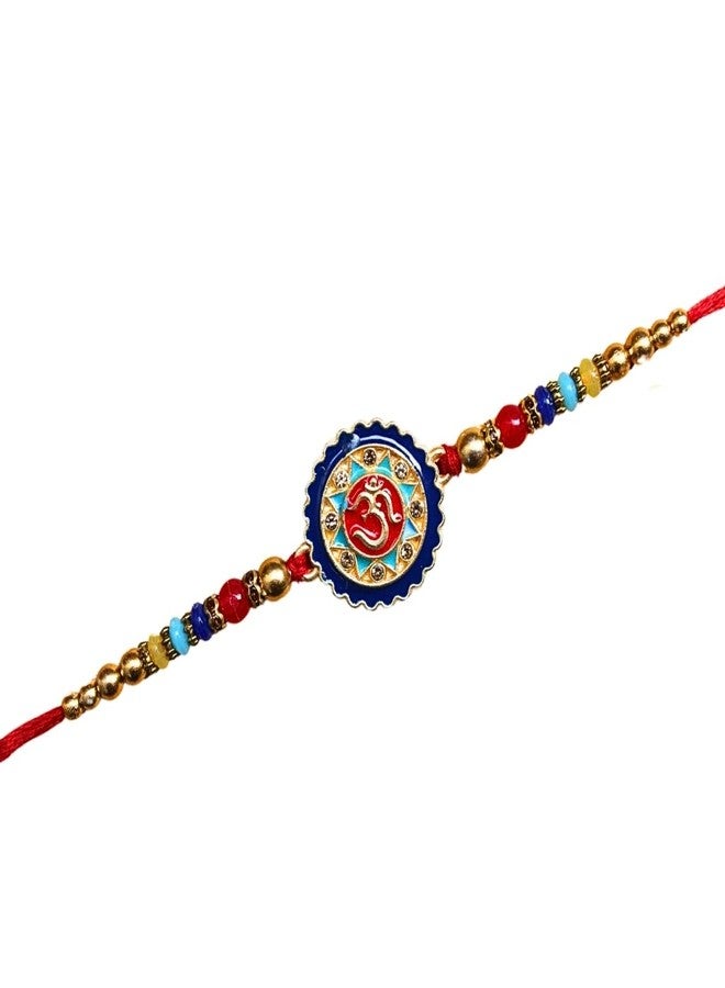 BANDHAN باندان أوم راخي مستدير بالحجر وعمل ميناكاري | بهية راخي الدينية - Image 1