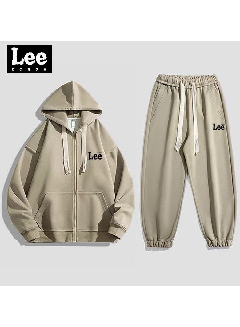 LEE Leisure Sports Suit Cardigan Hooded Sweatshirt Sweatpants Two-piece Set  - Image 1