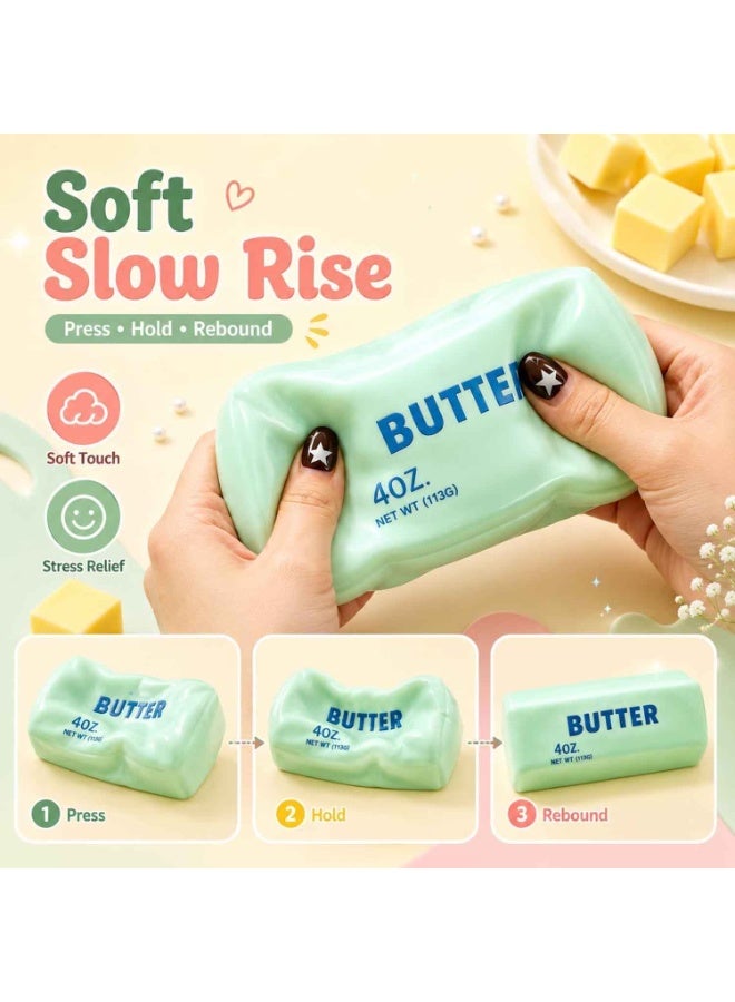 Crunchy Butter Squishy, Butters Squeeze Stress Balls,Slow  Squeeze,Butter Squishies Realistic Food Stress Stick Rebound Calming Desk Decor,Soft Slow Rising Fidget Sensory Squeeze,Anxiety ADHD Autism Office Desk Toy, Favor Gifts for Adults - Image 2