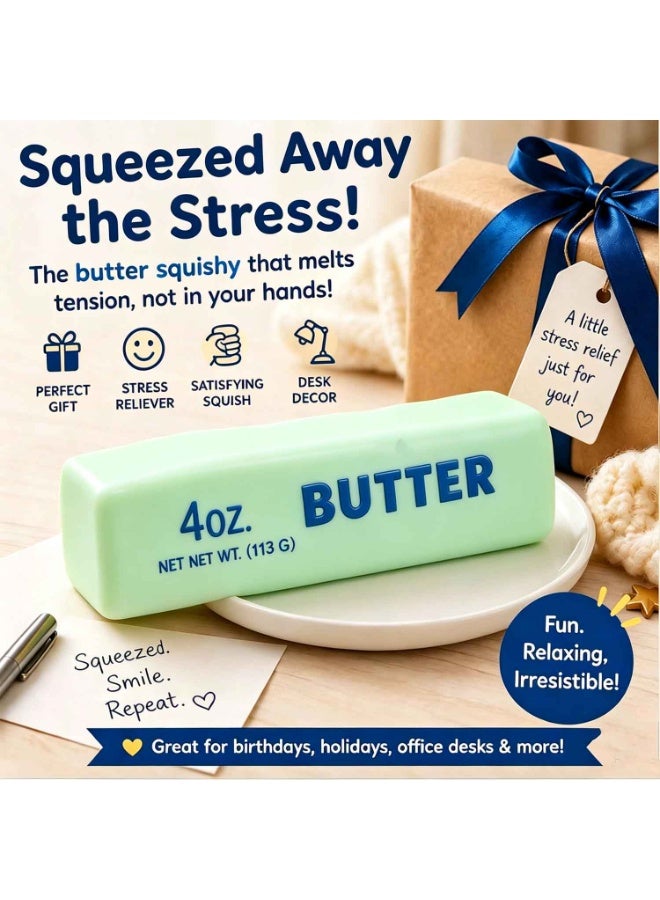Crunchy Butter Squishy, Butters Squeeze Stress Balls,Slow  Squeeze,Butter Squishies Realistic Food Stress Stick Rebound Calming Desk Decor,Soft Slow Rising Fidget Sensory Squeeze,Anxiety ADHD Autism Office Desk Toy, Favor Gifts for Adults - Image 5