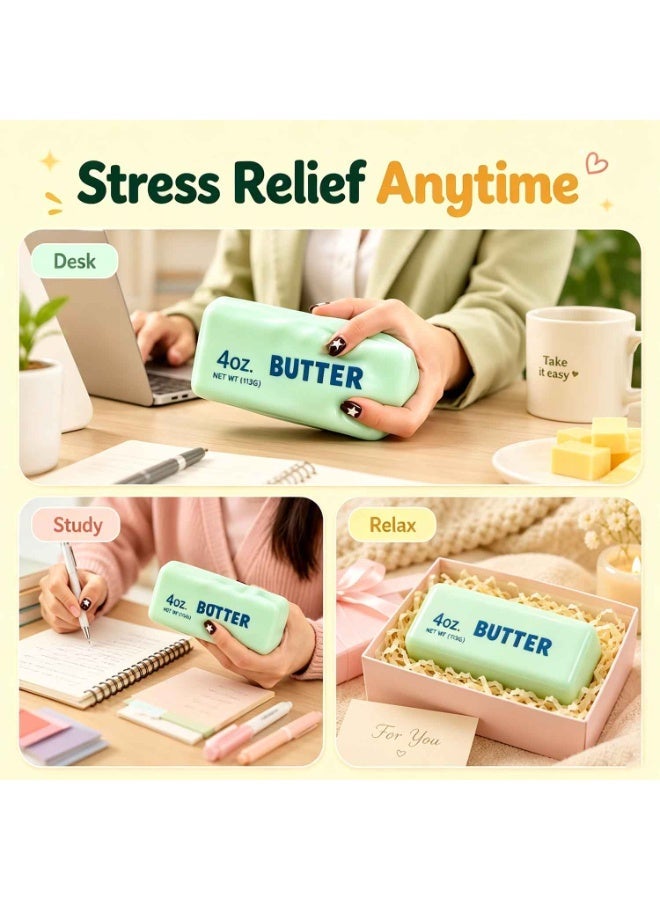 Crunchy Butter Squishy, Butters Squeeze Stress Balls,Slow  Squeeze,Butter Squishies Realistic Food Stress Stick Rebound Calming Desk Decor,Soft Slow Rising Fidget Sensory Squeeze,Anxiety ADHD Autism Office Desk Toy, Favor Gifts for Adults - Image 4