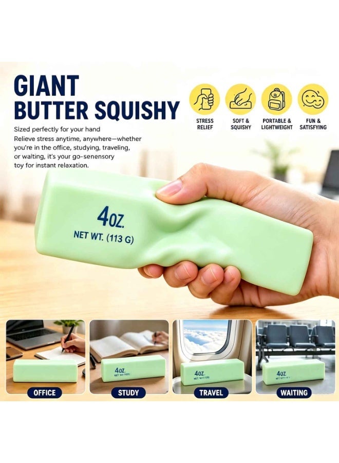 Crunchy Butter Squishy, Butters Squeeze Stress Balls,Slow  Squeeze,Butter Squishies Realistic Food Stress Stick Rebound Calming Desk Decor,Soft Slow Rising Fidget Sensory Squeeze,Anxiety ADHD Autism Office Desk Toy, Favor Gifts for Adults - Image 3