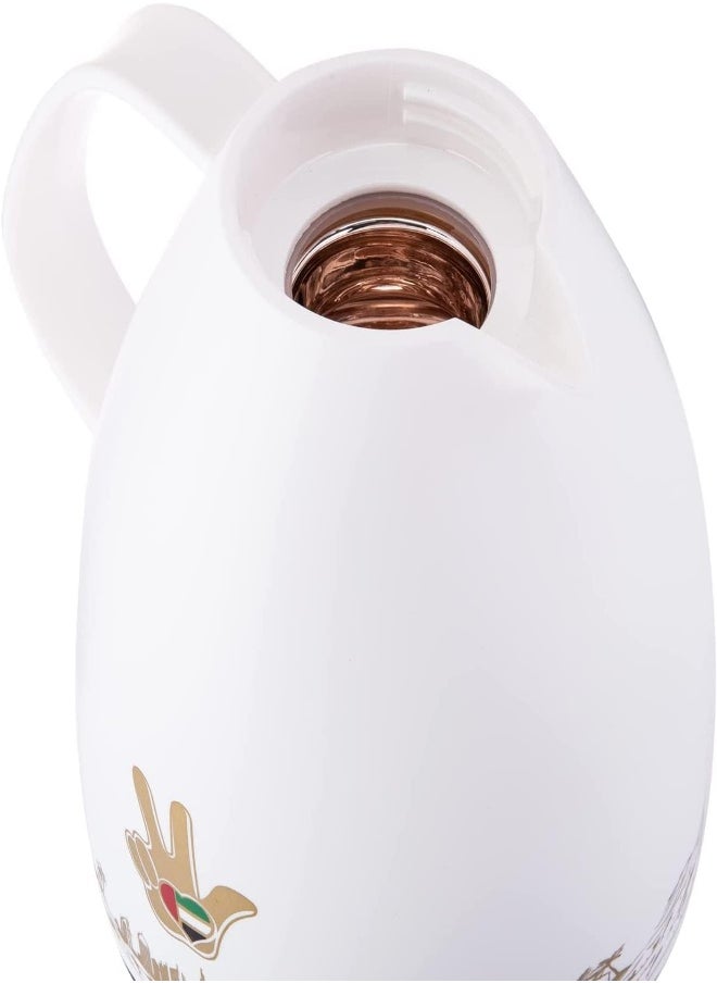 AKDC - Akdc Springfield Vacuum Flask 1 Liter, Uae United Arab Emirates National Day Special Design Flag Color Collections Double Wall Heat Insulated Thermos Home Kitchen Décor (Red) - Image 1