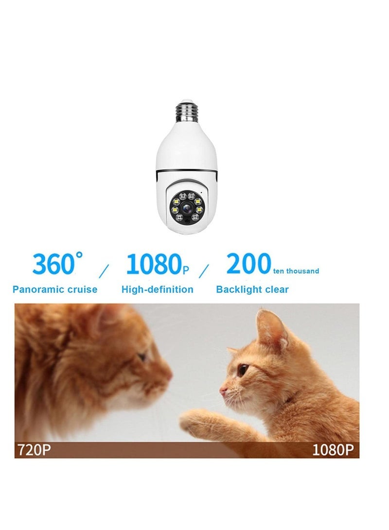 Bulb Camera 1080P, Night Vision IP Camera, PTZ Camera, 4X Digital Zoom Monitor, Home Security System, WiFi Camera Full Color - Image 3