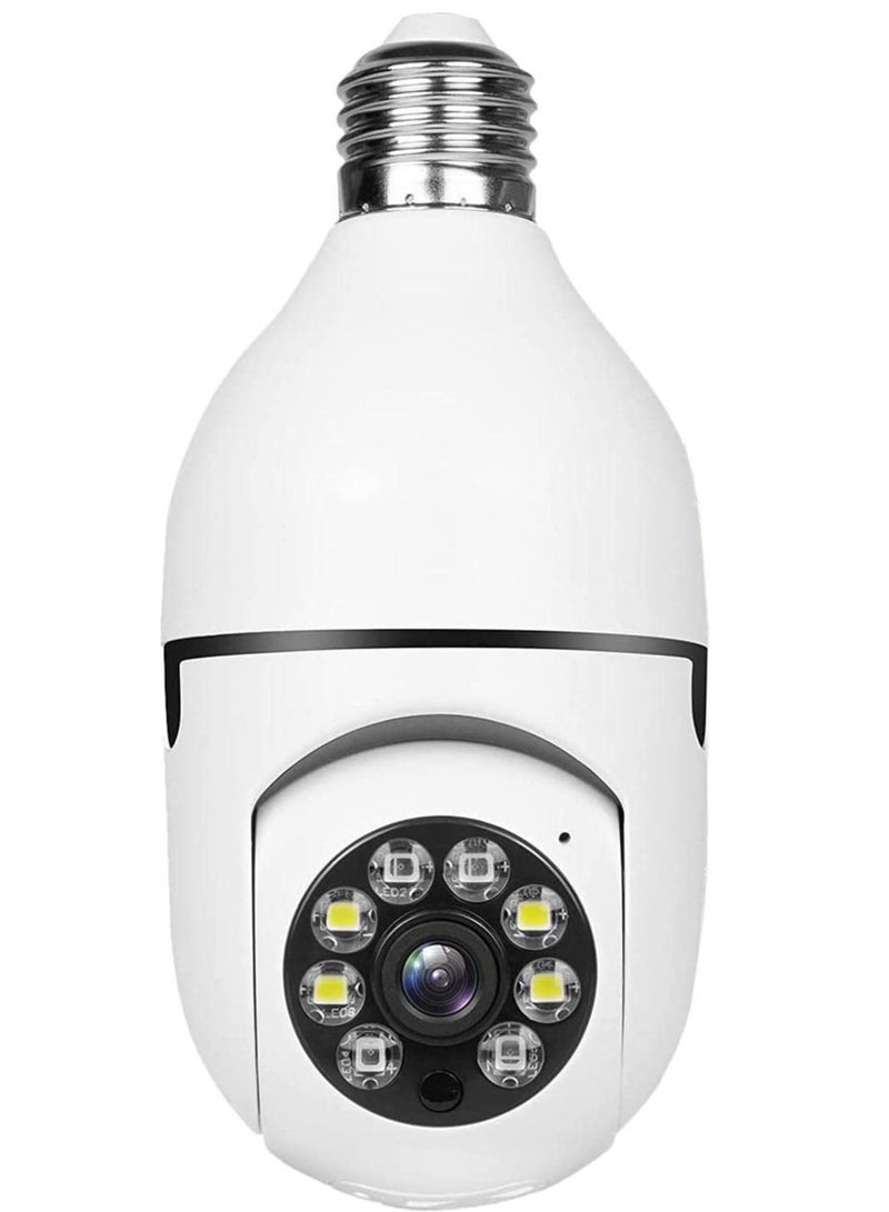 Bulb Camera 1080P, Night Vision IP Camera, PTZ Camera, 4X Digital Zoom Monitor, Home Security System, WiFi Camera Full Color - Image 1
