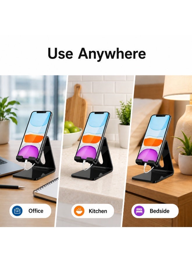 Acrylic Cell Phone Stand, Portable Phone Holder, Clear Phone Stand for Desk, Compatible with Phone16proMax，Phone16plus，Phone17Air，Phone17pro，Phone16pro，Phone16，Phone17promax，Phone17 Phone 12 Pro Max Mini 11 Xr 8 Plus SE, Switch, Android Smartphone, Pad, Desk - Image 5
