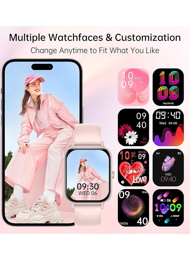 RollsTimi  Smart Watch for Men and Women with Pink Case, 1.83" Fitness Tracker, Heart Rate Monitor/Sleep Tracker/Pedometer, 100+ Sport Modes, Compatible with Android & iOS  - Image 4