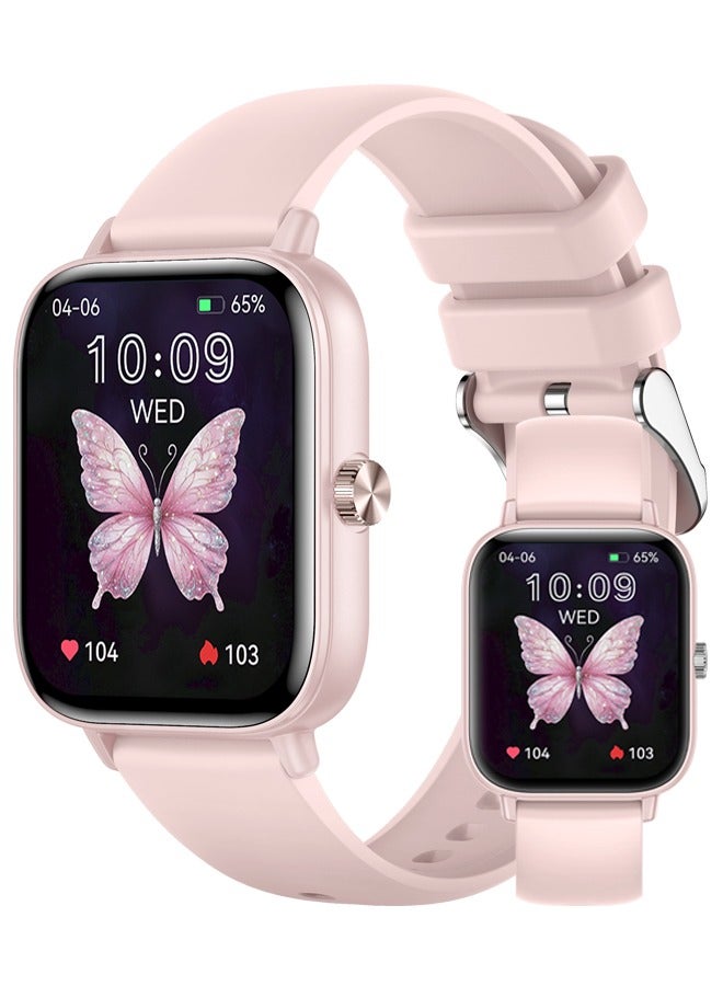 RollsTimi Smart Watch for Men and Women with Pink Case, 1.83" Fitness Tracker, Heart Rate Monitor/Sleep Tracker/Pedometer, 100+ Sport Modes, Compatible with Android & iOS
