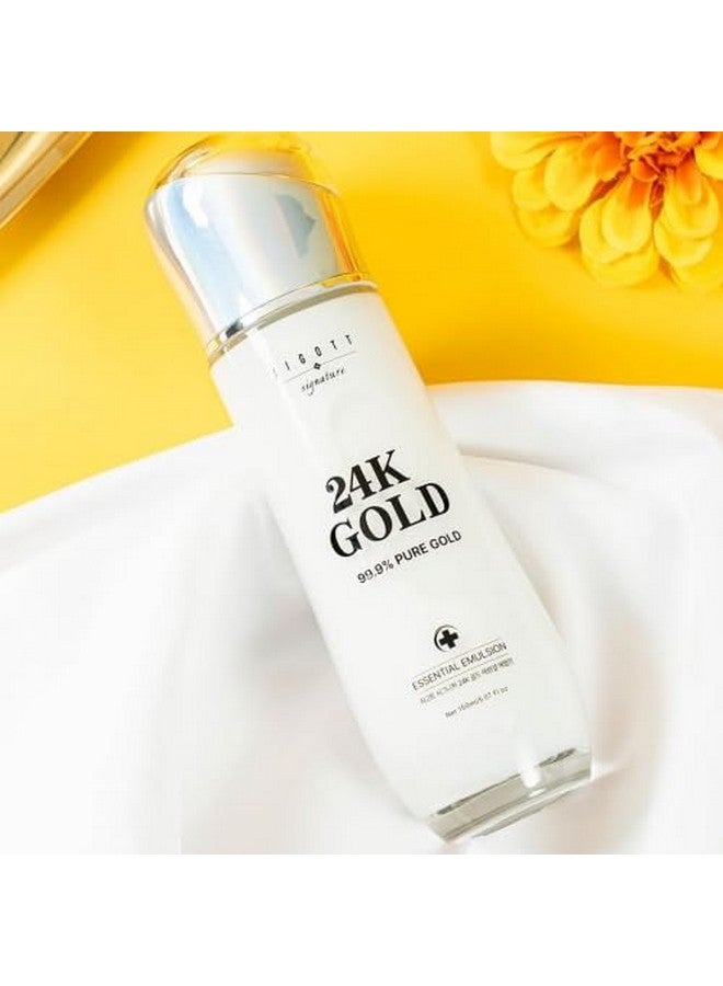 Jigott Signature 24K Gold Essential Skin Care 3 Set Toner, Emulsion, Cream Set (24K Gold) - Image 5