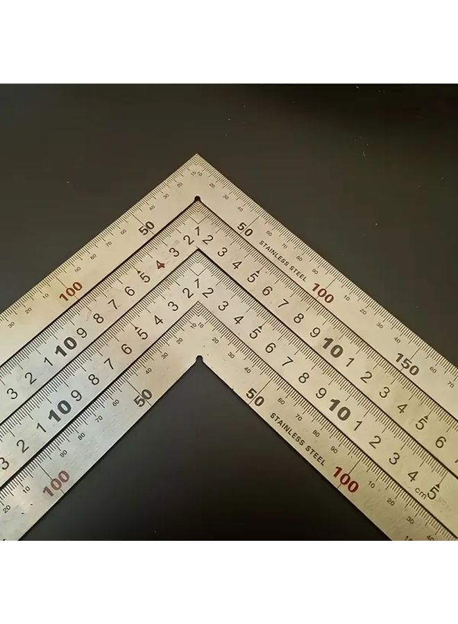 مربع قياس زاوية مدمج من سبائك الألومنيوم 90 درجة 250 500 مم فولاذ مقاوم للصدأ - Image 1