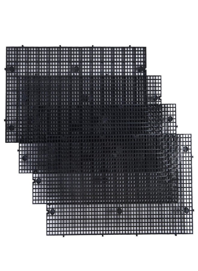 ALEGI Aquarium Grid Isolate Board Divider Fish Tank Bottom Black Filter Tray Plastic Crate (4pcs Black) - Image 2