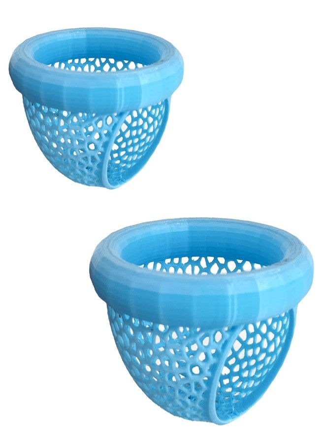 Roioiow 2Pcs Betta Fish Tank Accessories | Aquarium Floating Betta Fish Cave & Shrimp Hide | 3D Printed Feeding and Resting Shelter for Small Shrimp (Blue) - Image 1
