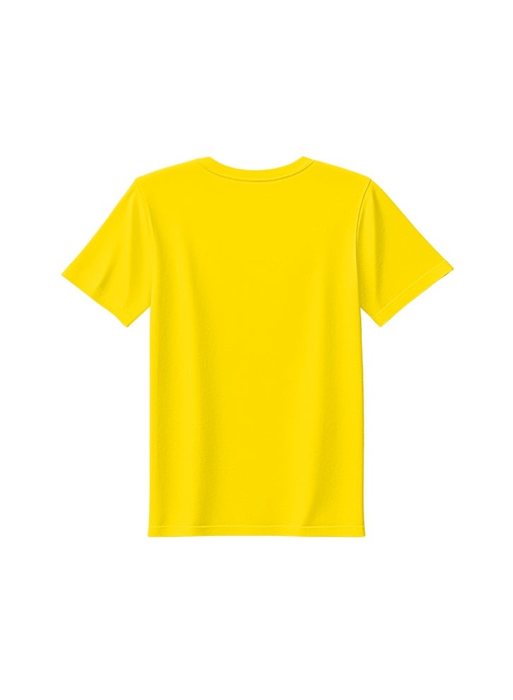 BYFT Threads Round Neck Plain T-Shirt - Yellow (Large, Polycotton, Pantone C, Set of 01 Pcs) - Image 2