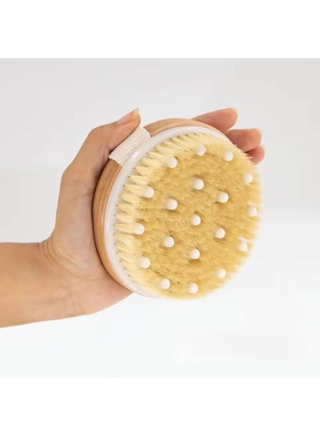 Jagravo Bath Shower Dry Skin Body Brush Wood Brush Natural Bristle - Image 1