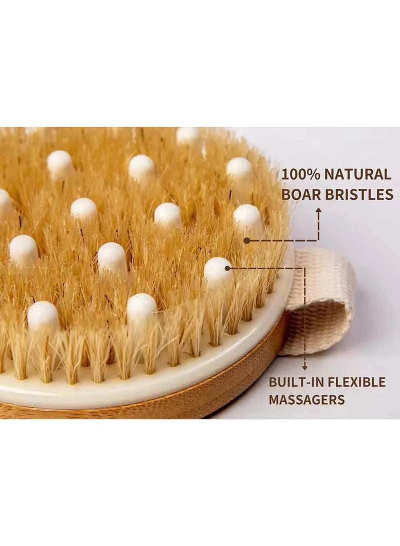 Jagravo Bath Shower Dry Skin Body Brush Wood Brush Natural Bristle - Image 4