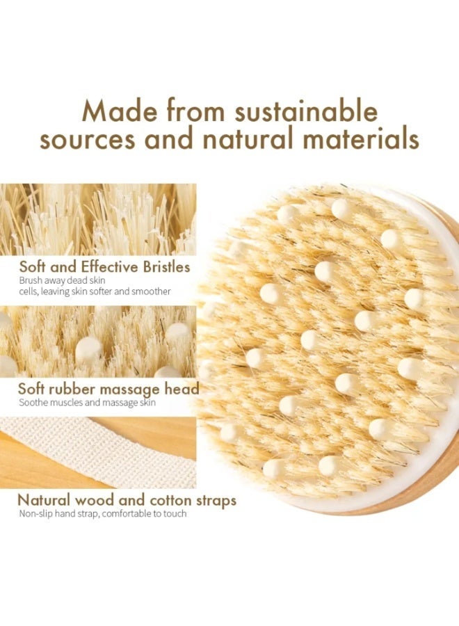Jagravo Bath Shower Dry Skin Body Brush Wood Brush Natural Bristle - Image 3