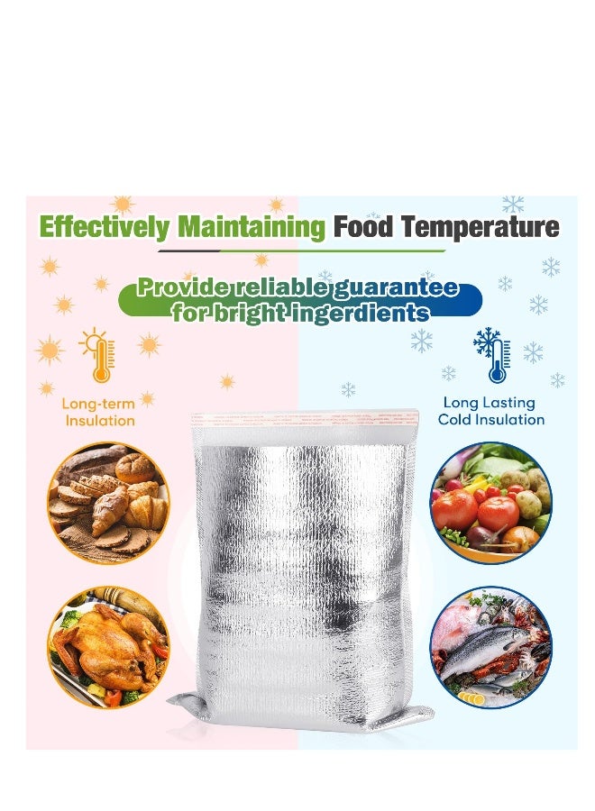 100 Pcs Reusable Insulation Bags, Self-seal Thermal Box, Liners Metalized Box Liners Lunch Food Box Packing, Pouches Insulation Lining Waterproof Insulation Grocery Delivery Package - Image 5