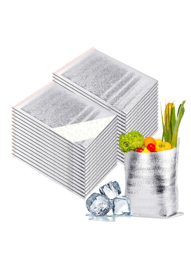 100 Pcs Reusable Insulation Bags, Self-seal Thermal Box, Liners Metalized Box Liners Lunch Food Box Packing, Pouches Insulation Lining Waterproof Insulation Grocery Delivery Package - Image 1