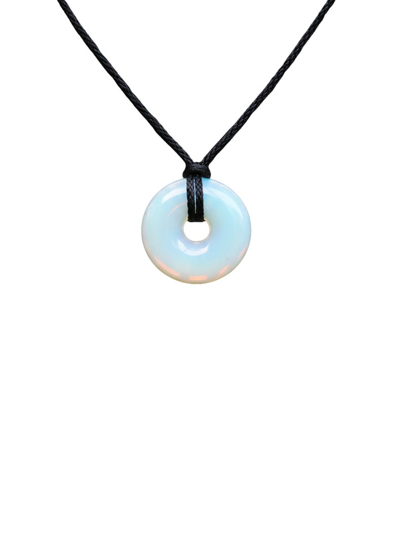 British Fossils Donut Pendant 6Mm Opalite Necklace - Image 1