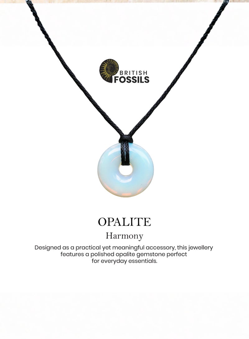British Fossils Donut Pendant 6Mm Opalite Necklace - Image 4