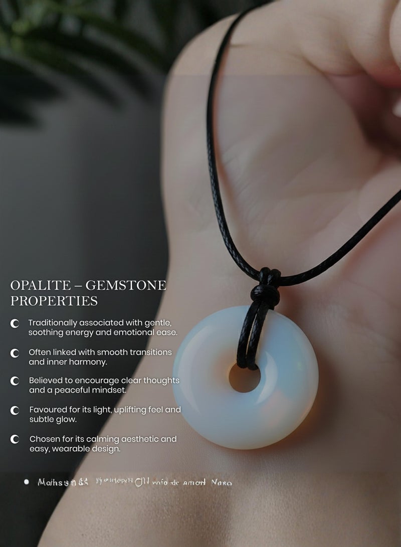British Fossils Donut Pendant 6Mm Opalite Necklace - Image 5